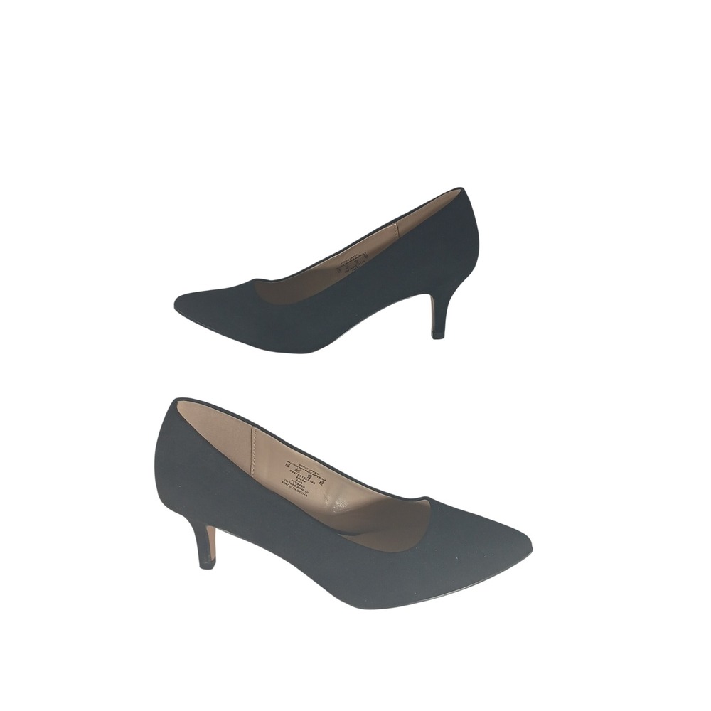 Simply Styled Pointed Toe Pumps 7M Black Kitten Heels Officecore Classic 46284